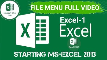 MS-EXCEL FILE MENU FULL VIDEO #msoffice #excel #exceltricks #msexcel2013 #msofficeskills #trending