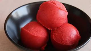 Strawberry Sorbet Recipe with Kitchenif Ice Cream Maker