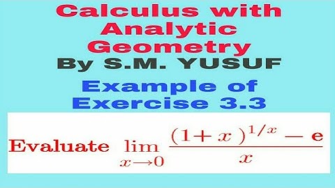 Calculus with Analytic Geometry of S.M Yusuf, Example of EXERCISE 3.3.
