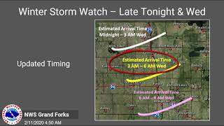 Winter Storm Watch for Late Tonight and Wednesday