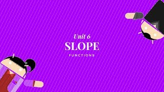 Mathematics 8 - Unit 6 - Slope