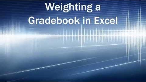 Excel 6A: Weighting a Grade Book in Excel