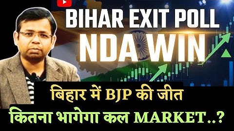 BIHAR EXIT POLL में NDA की जीत 🛑 कल होगा MARKET में कितना GAP UP 🔴 कल के लिए क्या है BEST STRATGY