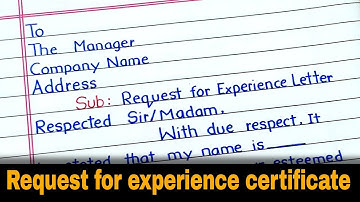 Experience certificate letter | Application letter for job experience certificate