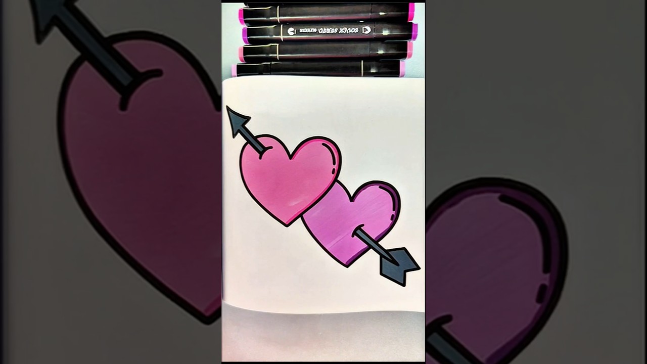 Easy Heart and Arrow Coloring 💘 | ASMR Coloring 