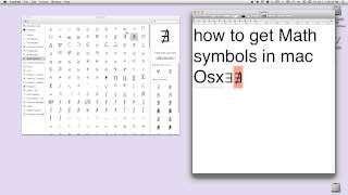 how to get Math symbols in mac
