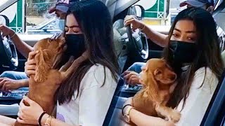 Rashmika Mandanna Enjoying With Her Pet At Mumbai | Vijay Devarakonda | Filmyfocus.com