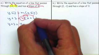 Algebra 1 - 4.2  Write Equations in Point Slope Form Part 1 of 1
