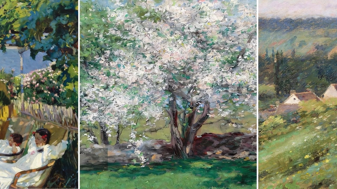 Impressionist Art TV — Silent Art Gallery · June 28 Night | Leslie Breck · Apple Trees & others