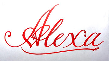 Alexa Name Signature Calligraphy Status | How to write with Cut Maker  #calligraphy #cursive