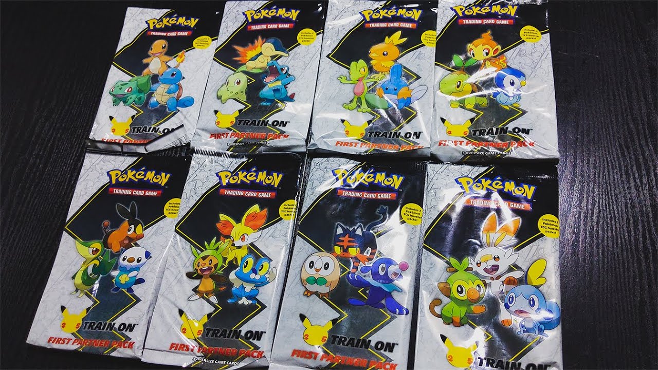 Opening all 8 Pokemon First Partner Packs!