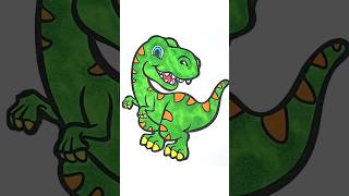 Coloring A Baby Dinosaur For Kids #shorts #kids #art #dinosaur