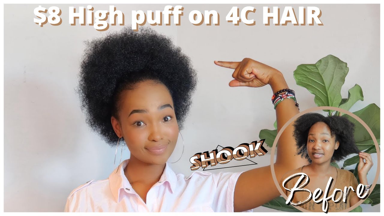 $8 Afro Puff Drawstring Ponytail On 4B/4C  hair | slayage for the gods!