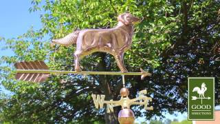 Good Directions 644PA Golden Retriever with Arrow Weathervane - Polished Copper