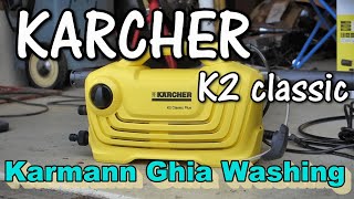 ガレージ必須アイテム！【ケルヒャーK2クラシックプラスカーキット】でカルマンギアの洗車！　家庭用高圧洗浄機の威力！KARCHER K2 classic car wash!