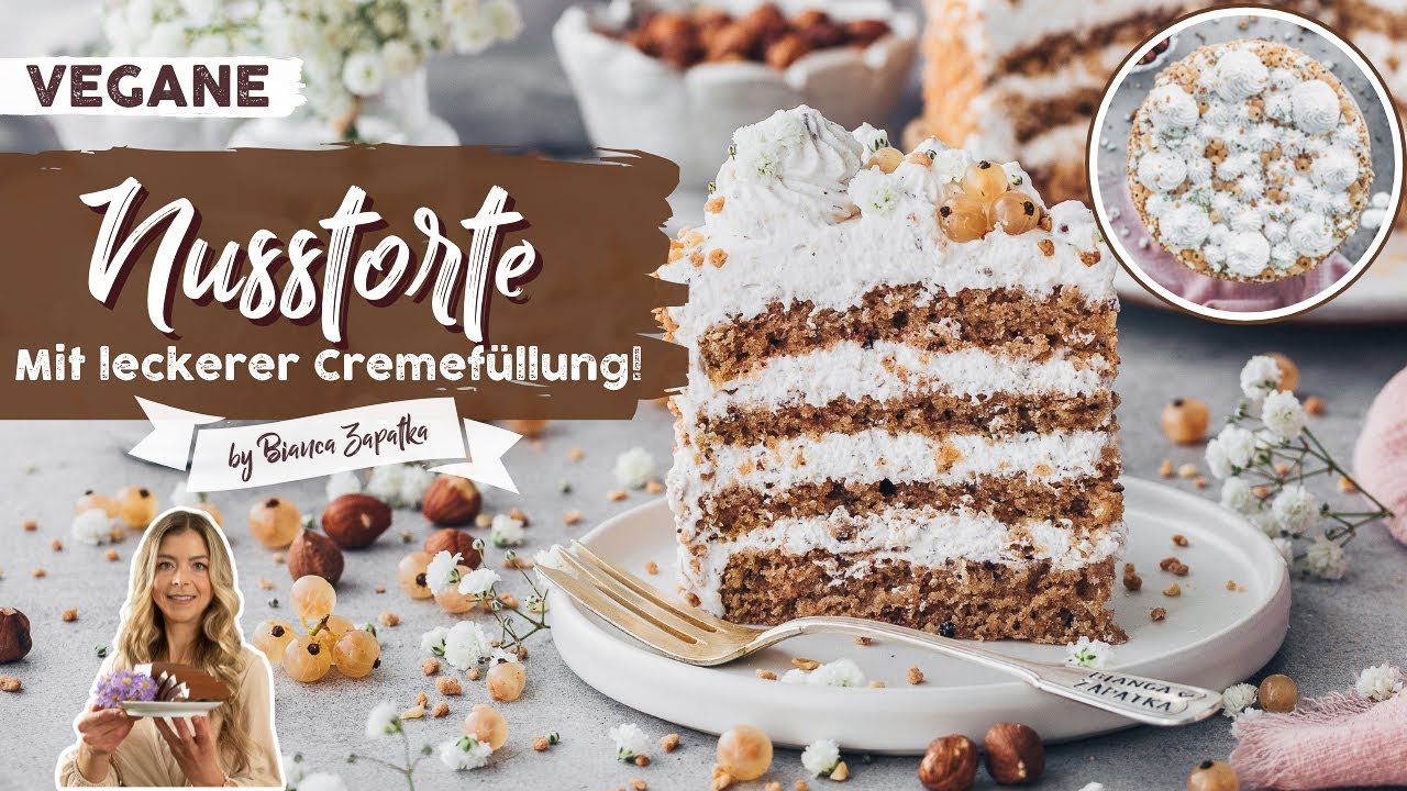 Nuss-Sahne-Torte wie vom Konditor - Vegane Torte backen