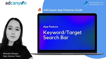 AdCanyon PPC App Features: Keyword/Target Search Bar - for Managing Amazon Ads