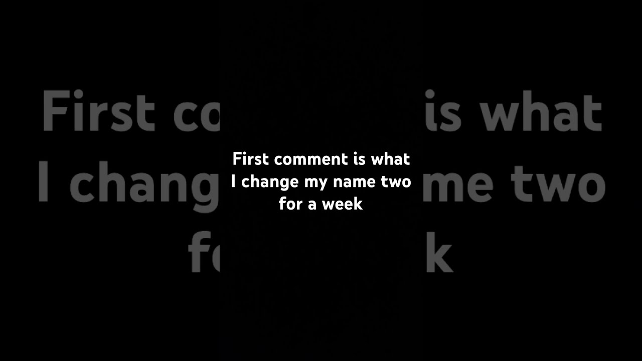 First Comment