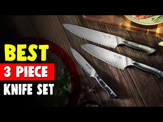 HARO CUTLERY Pacific Series 3 Piece Chef Knife Set Professional | Damascus  Kitchen Knife Set | VG10 Kitchen Knives Set | Cooking Knives Set for