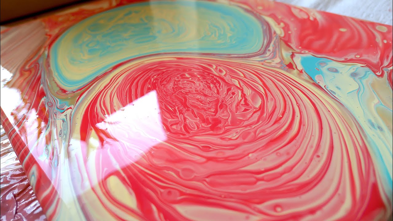 4K HD STUNNING Ring Pour / Acrylic pouring / Fluid art / Paint pour ...