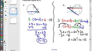 Chapter 10 Lesson 6b  Practice with Segments in Circles