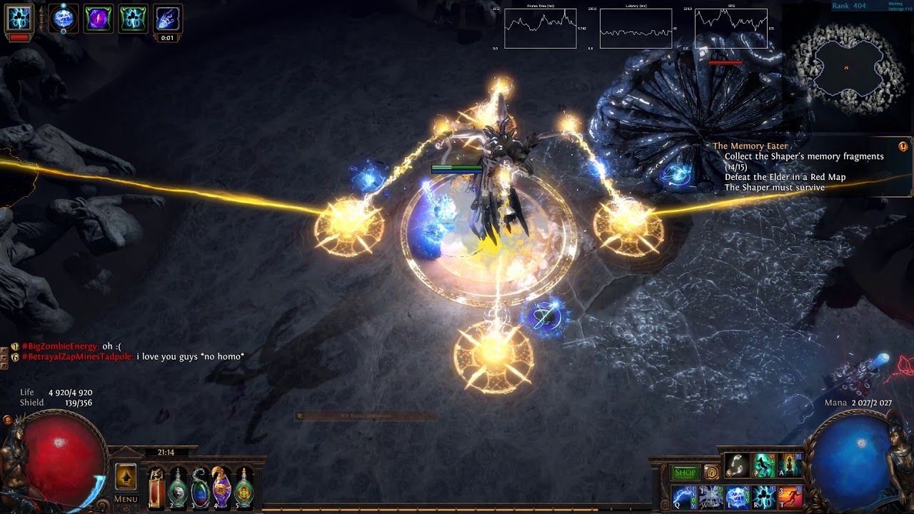 t12 elder, selfcast arc elementalist + 4L lightning spire traps