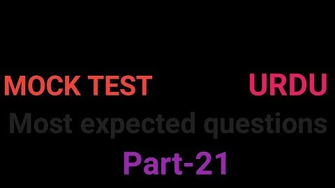 Mock Test of Urdu for UGC NET & All State SET part-21 by Taufique Ansari