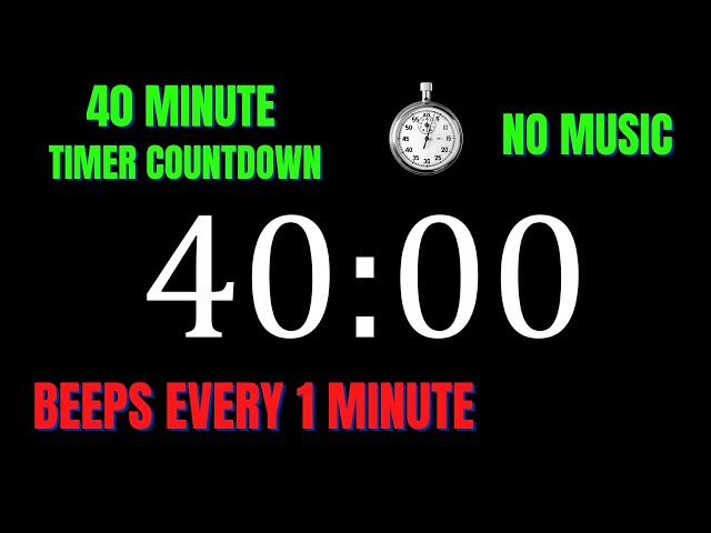 1 Hour 40 Minutes Timer / Countdown from 1h 40min 