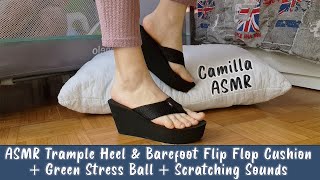 Asmr Trample Heel Barefoot Flip Flop Wedge Cushion Green Stress Ball Scratching Sounds