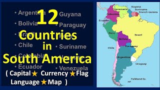 South American Countries Capital And Currency South America Map South American Continent Youtube