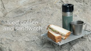Ледяной кофе и бутерброд - прогулка ранним утром / домашнее кафе