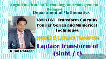 18MAT31:  Laplace Transform of (sinht)/t