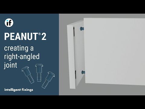 The new PEANUT® 2 is an invisible connector shown here forming a right-angled joint.The PEANUT® 2 Connector :The Universal Clamping Dowel• A self-clamping in...