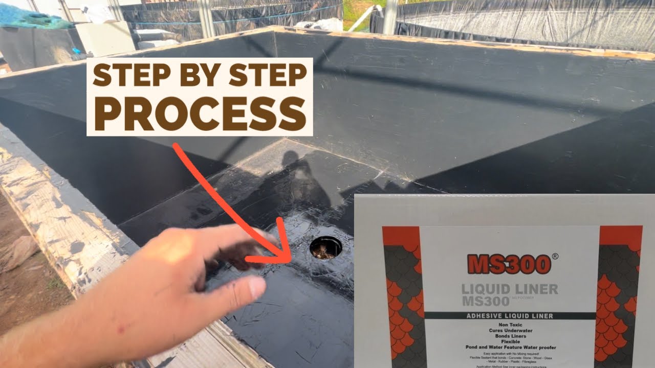 Applying the ms300 liquid pond liner [full step by step process] YouTube