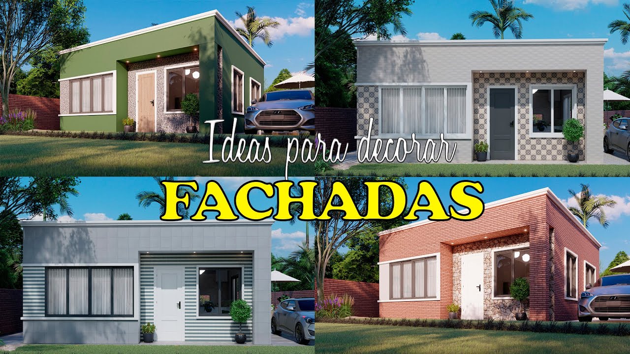 Ideas para decorar fachadas | Fachadas de 6 metros de frente - YouTube