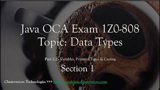 Java OCA 1Z0-808 | 2.2a Variables & Primitive Data Types | Declaration, 8 Types, Literals & Suffixes