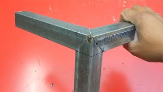 Profile Pipe Welding Trick - How to cult 45 angle for 3 pipes