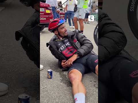 🥵 Julian Alaphilippe très marqué à l’arrivée de la 20e étape... #tourdefrance #cycling