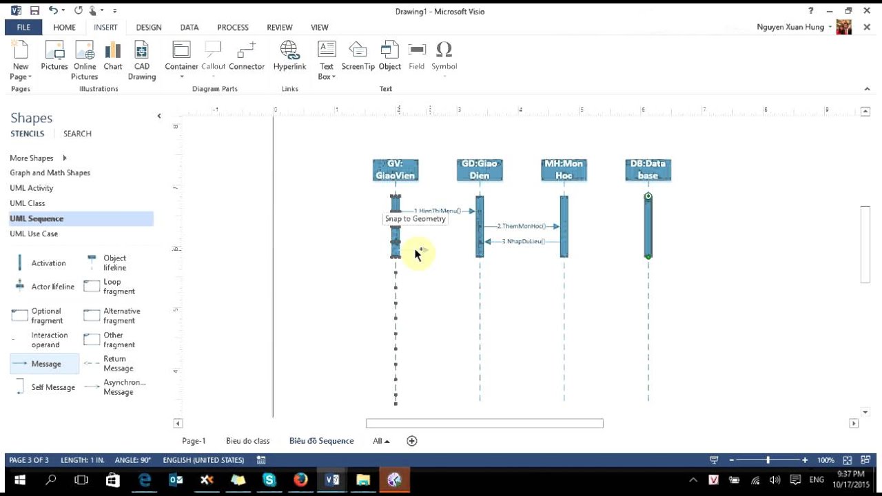 UML-Thưc hành- vẽ biểu đồ sequence bằng visio - YouTube