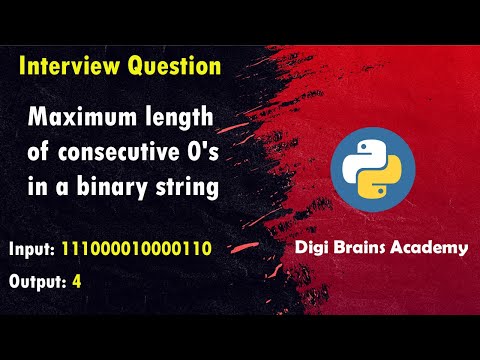 Python Program to find Length of Consecutive Zeros in a Binary String | Interview Questions