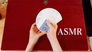 【ASMR】音が心地良いトランプ遊び Sound of dealing shuffling playing cards 4K Stereo【手フェチ】
