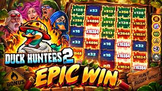 CRAZY HUGE WIN ON NEW NOLIMIT CITY DUCK HUNTERS 2