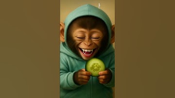 the monkey is eating khira and ofter that he started laughing #ai #monkey #shorts
