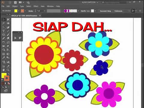 CARA MELUKIS BUNGA PALING MUDAH | Tutorial Adobe ...