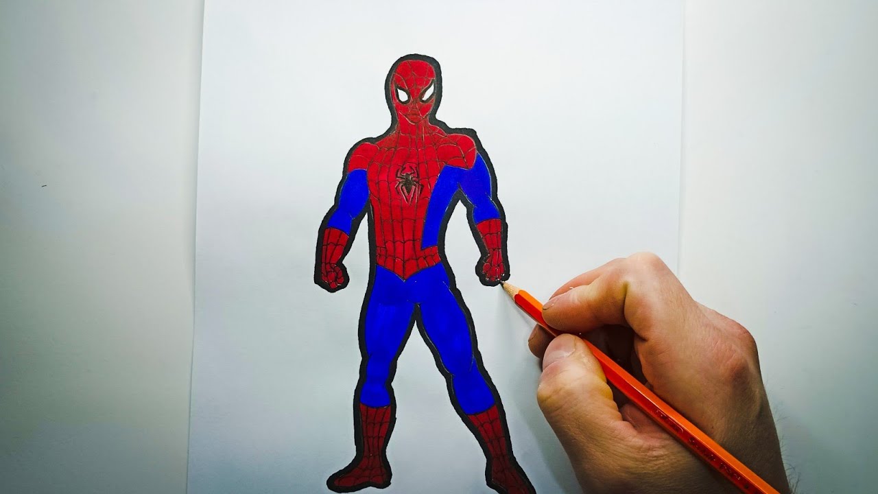 Як на малювати спайдермена | малюнок спайдермена - YouTube