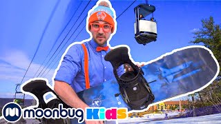 Blippi Visits Mountain Creek Resort and Learns How to Snowboard | Blippi | Kids Songs | Moonbug Kids