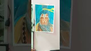 New Drawing Of Hanuman Ji With Oil Pastelkishor Art1