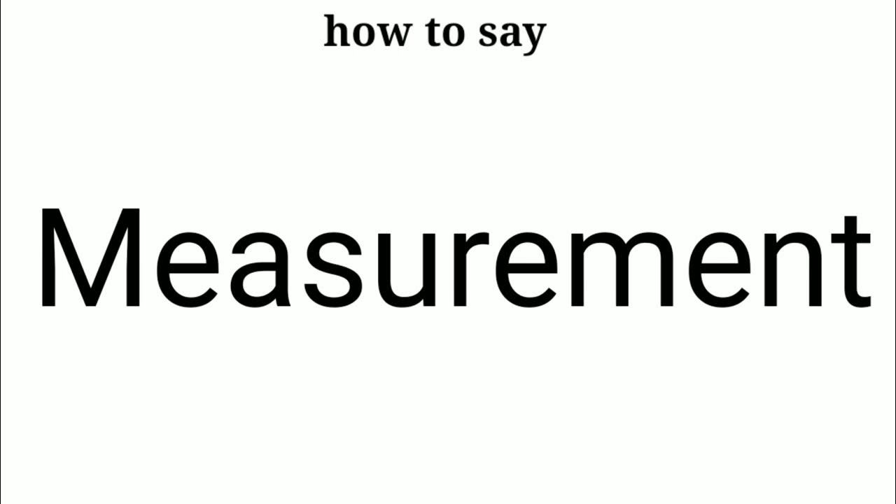 How to pronounce Measurement | Measurement pronunciation | English ...