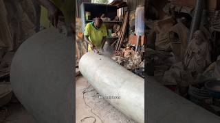 Opening a fiberglass mould. Process of making a tusk. #tusk #creativeprocess #fiberglass #sculpture