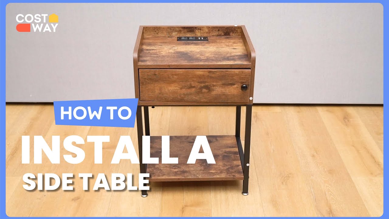 Install The Table How to Install the Narrow Side Table with USB Ports and Power Outlets ...